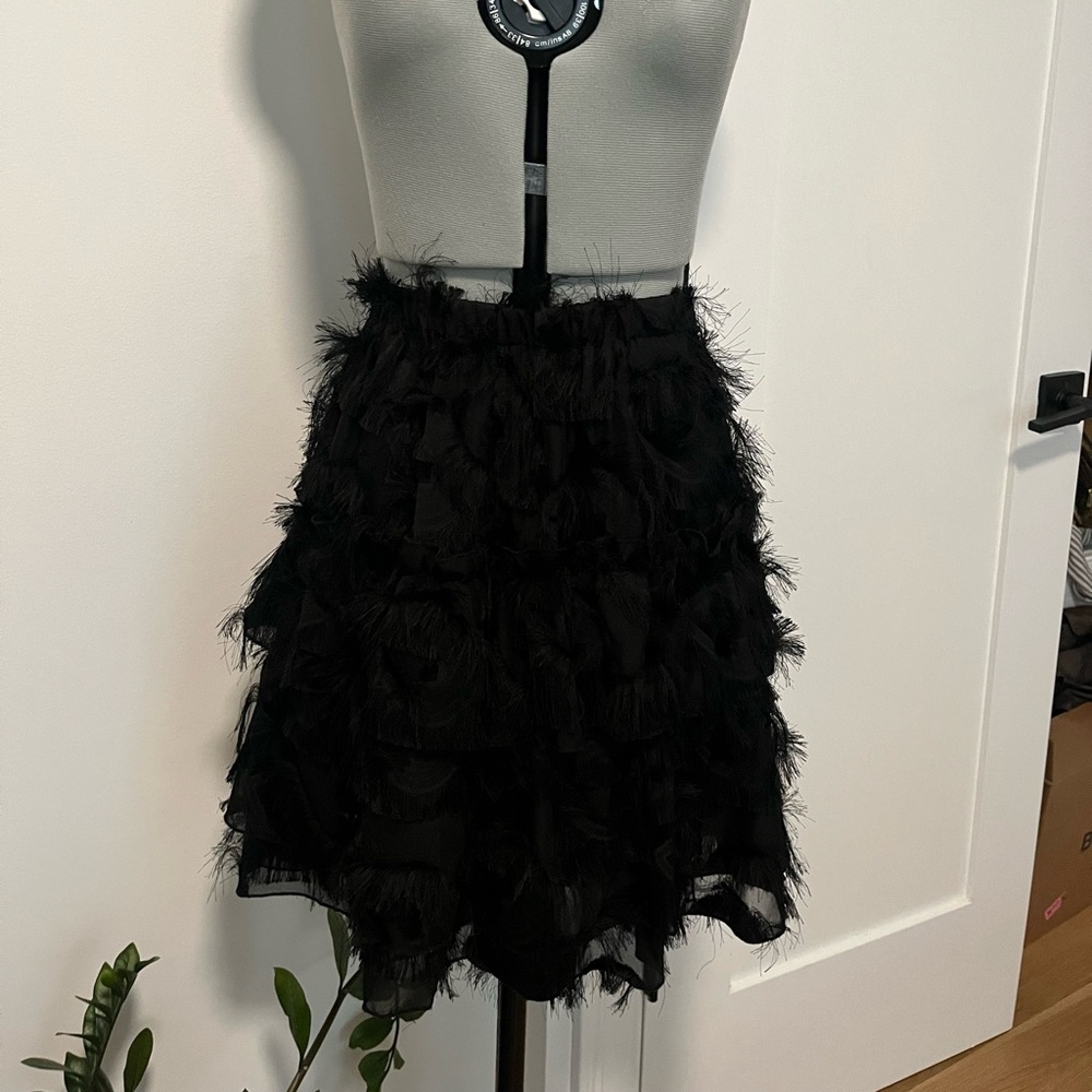 Black Funky Textured Mini Skirt